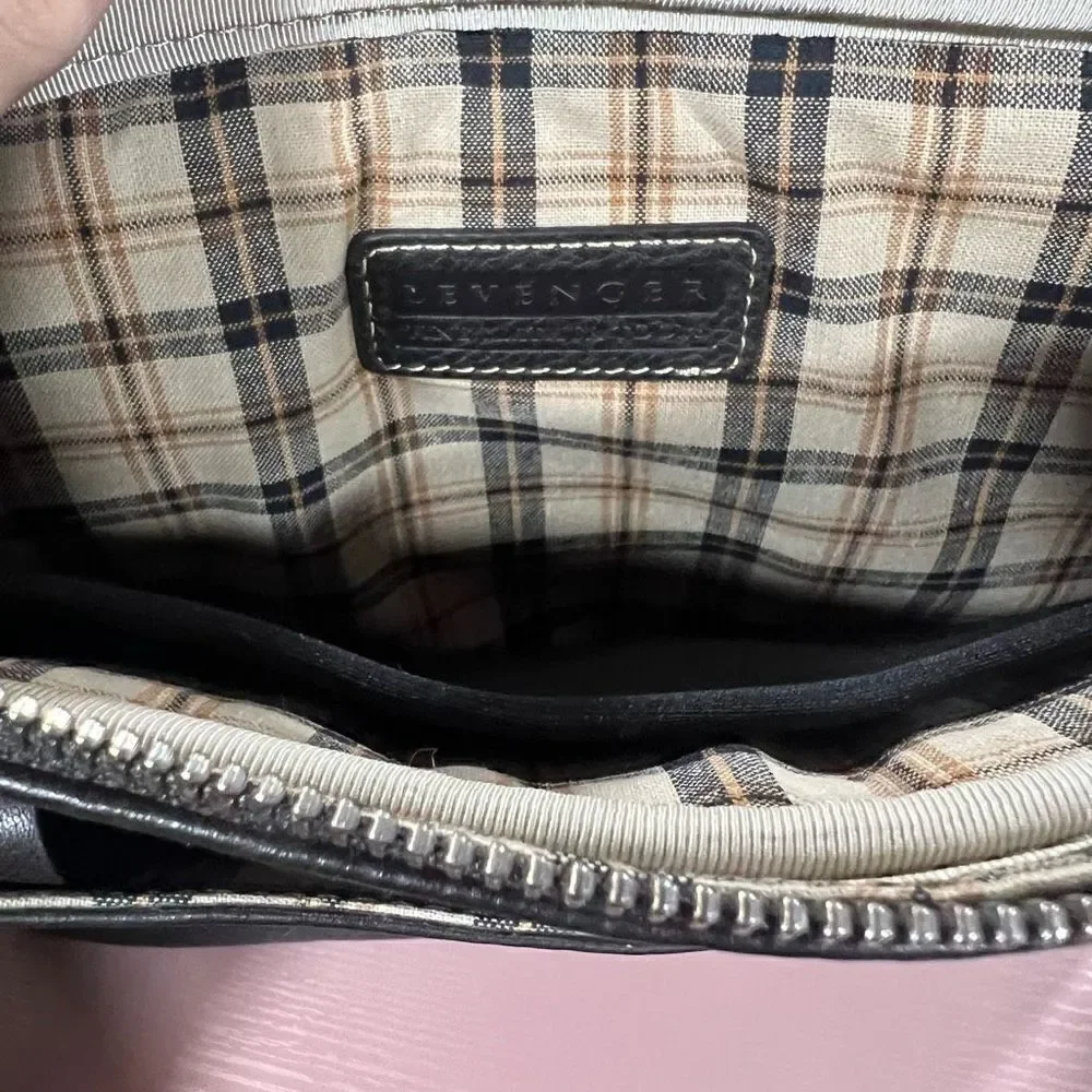 Levenger Brown Full Grain Leather Shoulder Business Bag